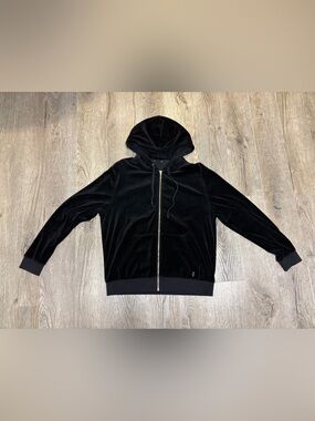 Juicy Couture Black Velour Hoodie Jacket